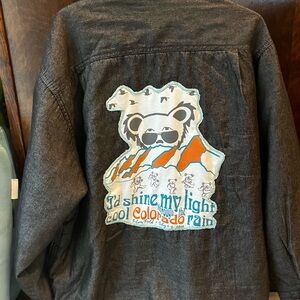 Upcycled Men’s black lined jean shirt